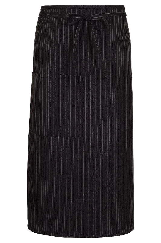 Black & Gray Pinstripe Bistro Apron (2 Pockets)