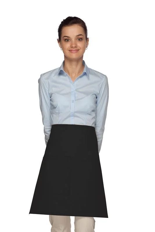 Black Deluxe Half Bistro Apron (1 Pocket)