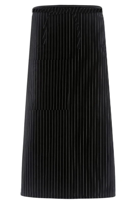 Black & White Pinstripe Bistro Apron (1 Pocket w/ Pencil Divide)