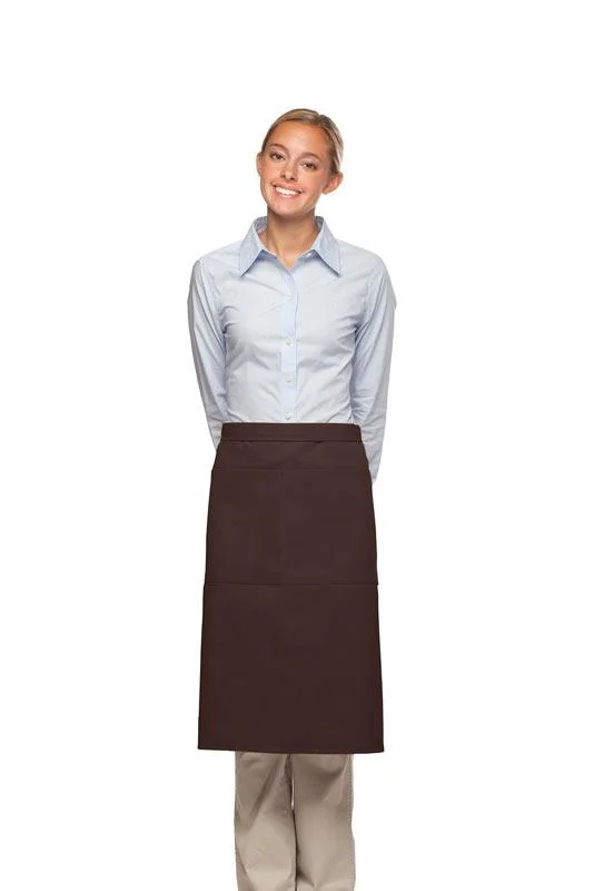 Brown Deluxe 3/4 Bistro Apron (2 Pockets)