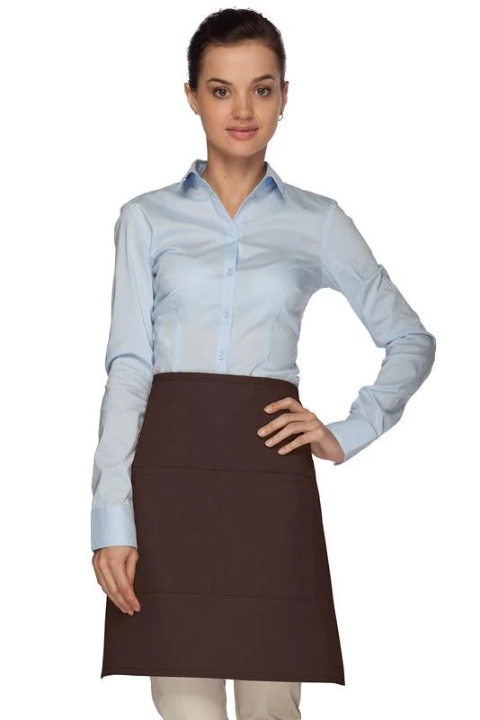 Brown Deluxe Half Bistro Apron (2 Pockets)