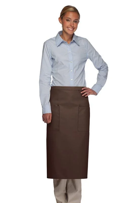 Brown Deluxe Full Bistro Apron (2 Pockets)