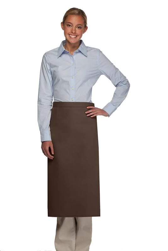 Brown Deluxe Full Bistro Apron (No Pockets)