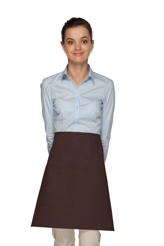 Brown Deluxe Half Bistro Apron (1 Pocket)