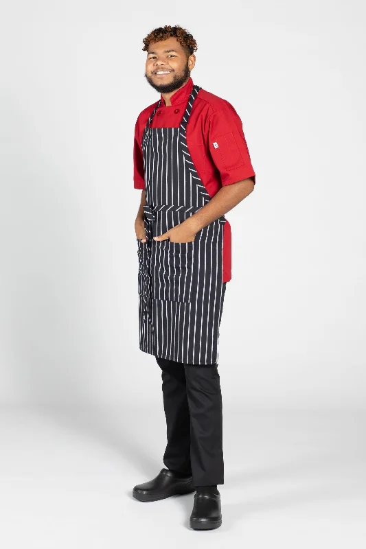 Chalk Stripe Butcher Adjustable Apron (2 Pockets)