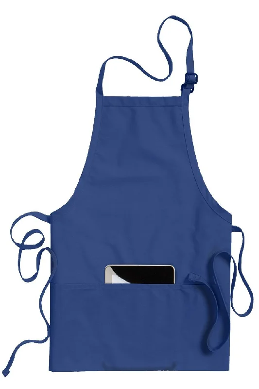 Royal Blue Bib Adjustable Apron (3 Pockets)