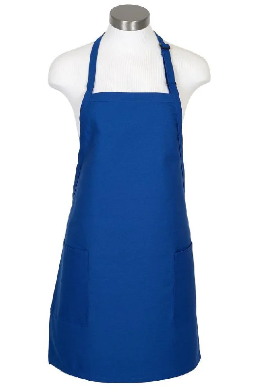 Royal Blue Bib Adjustable Apron (2-Patch Pockets)