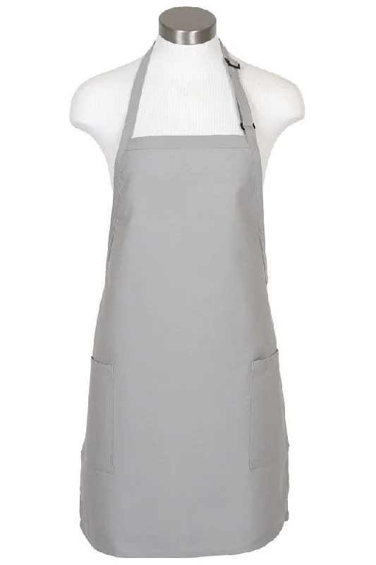 Silver Bib Adjustable Apron (2-Patch Pockets)