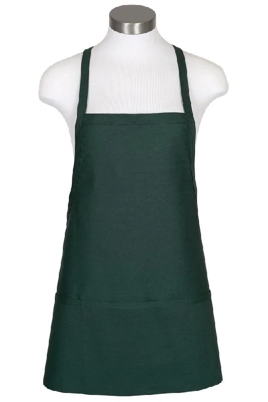 Hunter Green Criss Cross Bib Apron (3 Pockets)