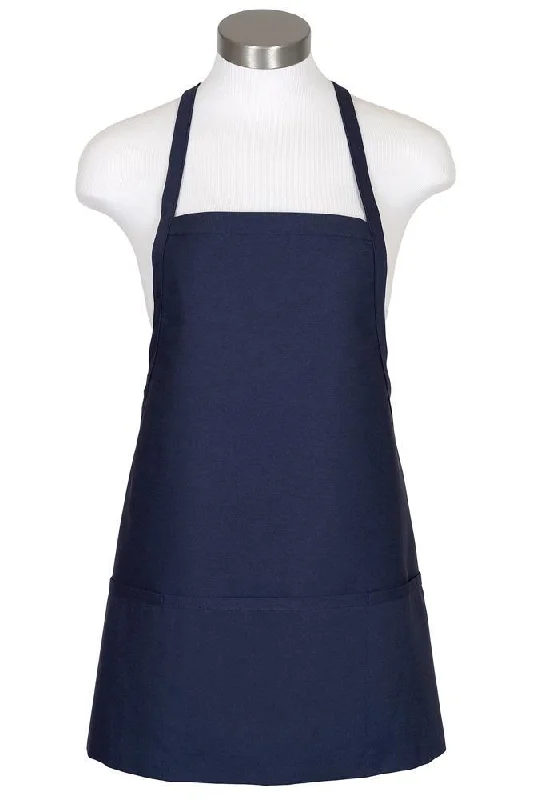 Navy Criss Cross Bib Apron (3 Pockets)