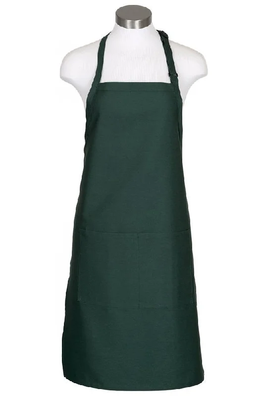 Hunter Green Bib Adjustable Apron (2 Pockets)