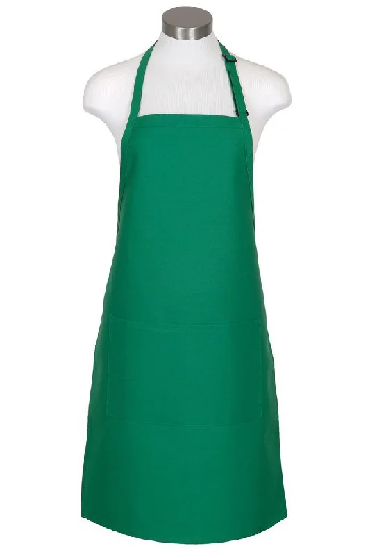 Kelly Green Bib Adjustable Apron (2 Pockets)