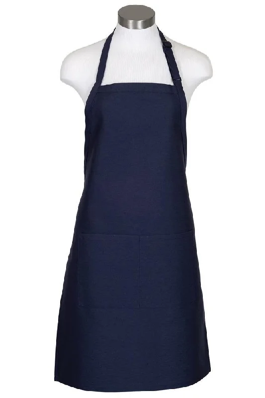 Navy Bib Adjustable Apron (2 Pockets)