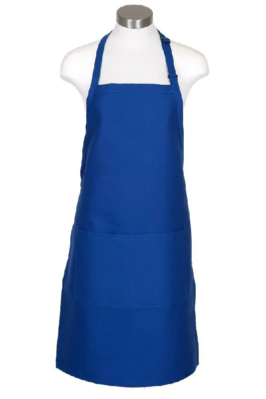 Royal Blue Bib Adjustable Apron (2 Pockets)