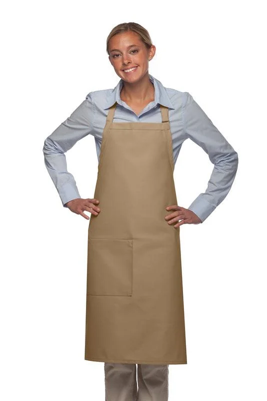 Khaki Deluxe Butcher Adjustable Apron (1 Pocket)