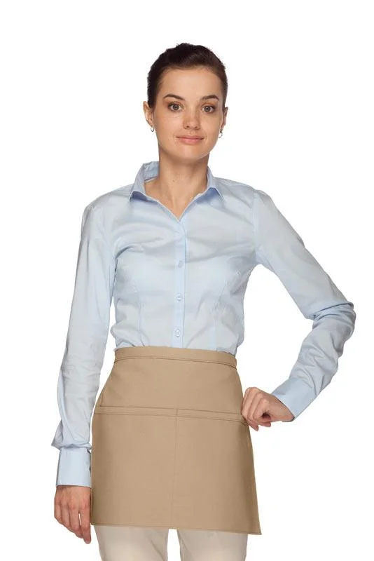 Khaki Squared Deluxe Waist Apron (2 Pockets)