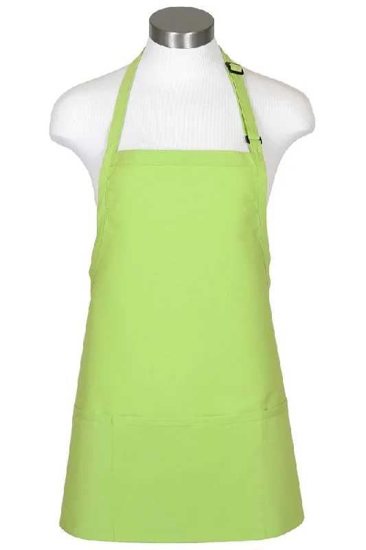 Lime Bib Adjustable Apron (3 Pockets)