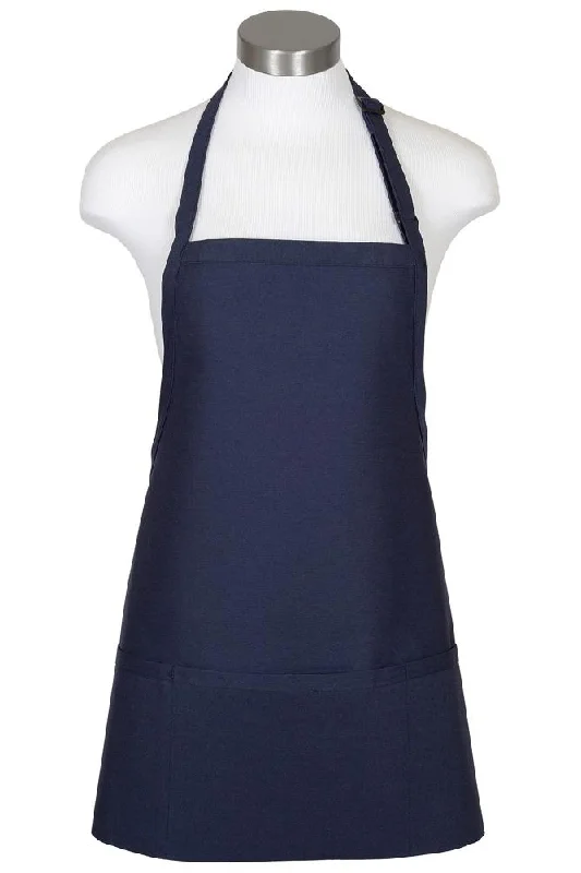 Navy Bib Adjustable Apron (3 Pockets)