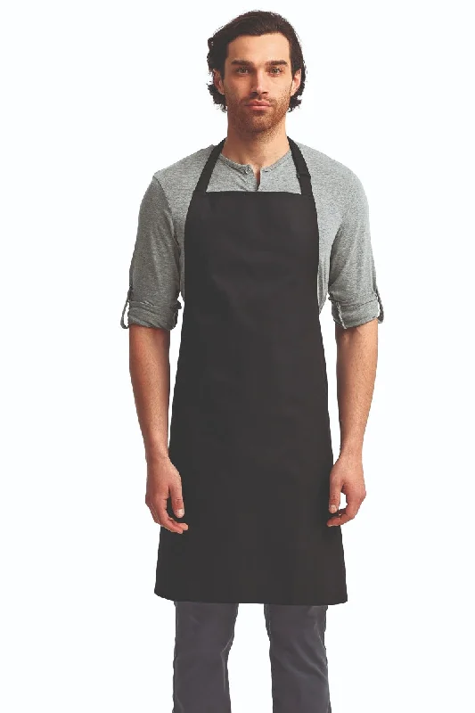 Black Sustainable Bib Apron (No Pockets)