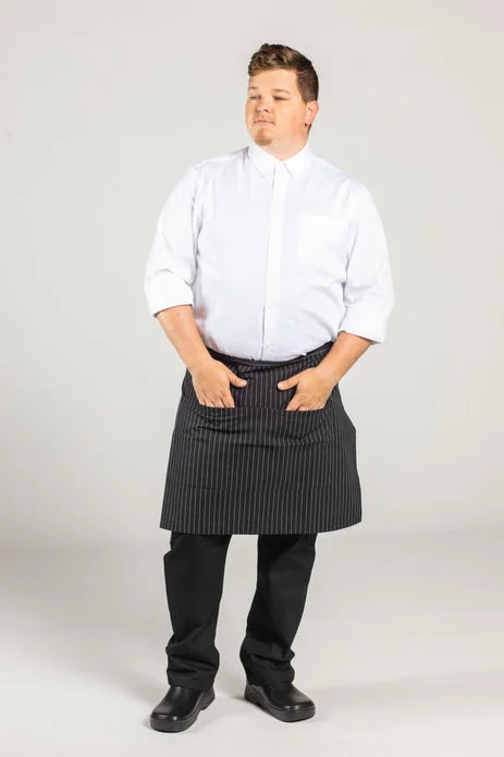 Pinstripe Half Bistro Apron (2 Pockets)