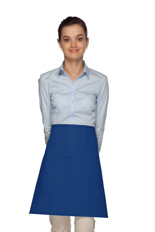 Royal Blue Deluxe Half Bistro Apron (1 Pocket)