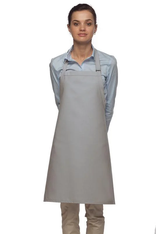 Silver Deluxe Bib Adjustable Apron (No Pockets)