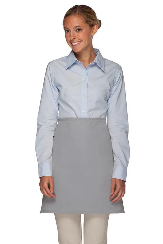 Silver Deluxe Half Bistro Apron (No Pockets)