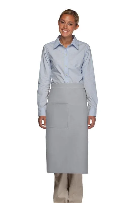 Silver Deluxe Full Bistro Apron (1 Pocket)