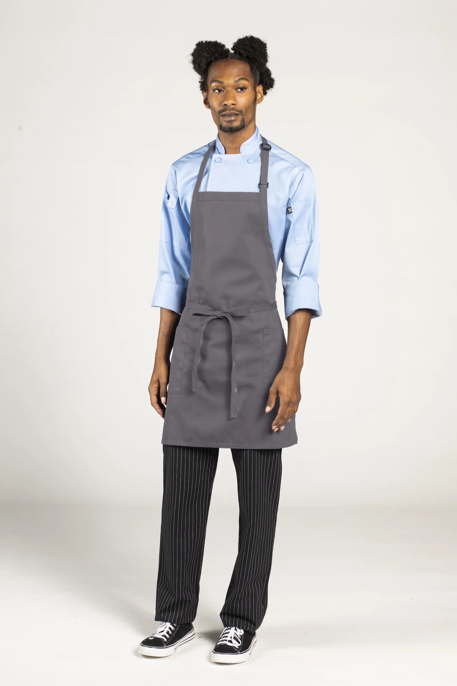 Slate Bib Adjustable Apron (2 Patch Pockets)