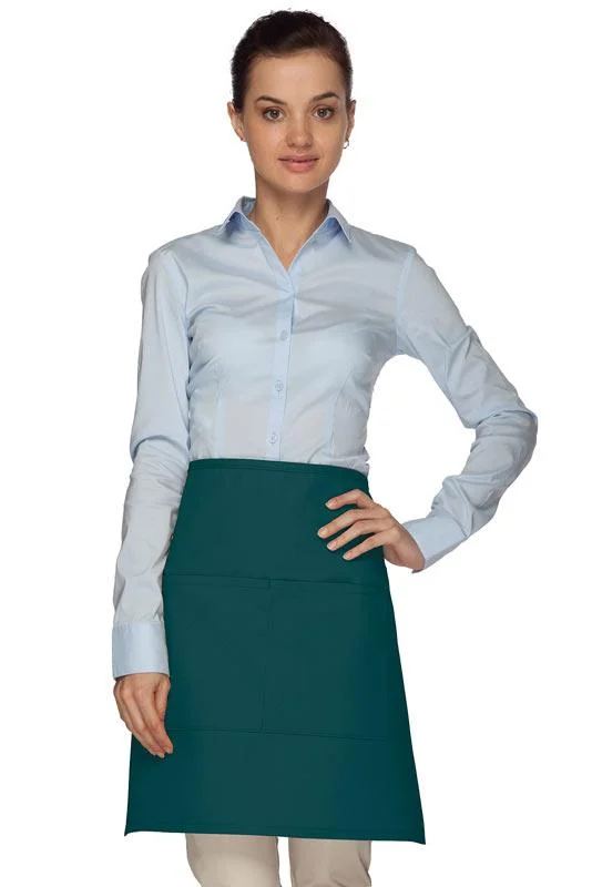 Teal Deluxe Half Bistro Apron (2 Pockets)