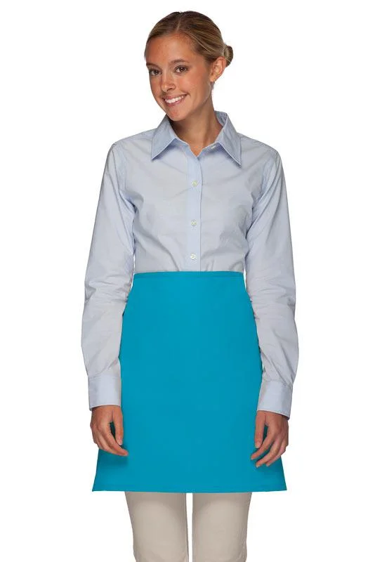 Turquoise Deluxe Half Bistro Apron (No Pockets)