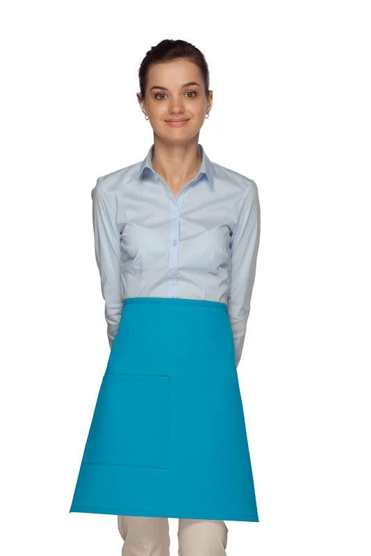 Turquoise Deluxe Half Bistro Apron (1 Pocket)