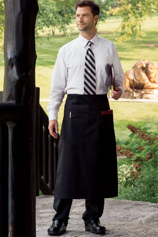 Black Full Bistro Apron (2 Patch Pockets)