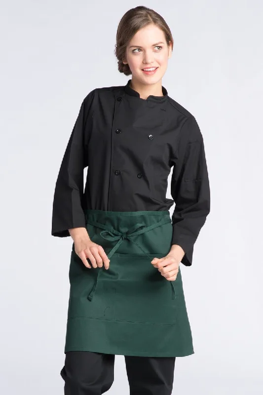 Hunter Green Half Bistro Apron (2 Pockets)