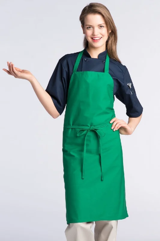 Kelly Green Bib Apron (No Pockets)