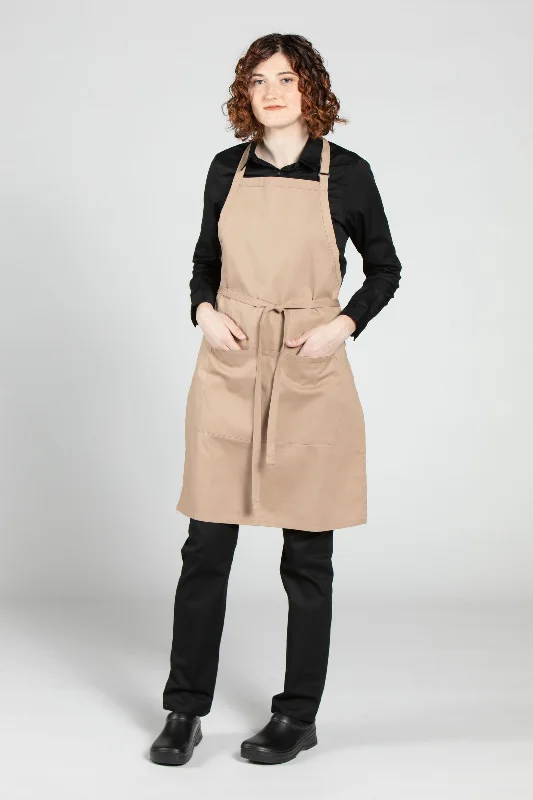 Khaki Butcher Adjustable Apron (2 Pockets)