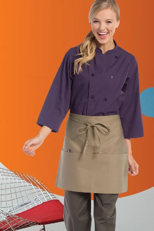 Khaki Half Bistro Apron (3 Pockets)