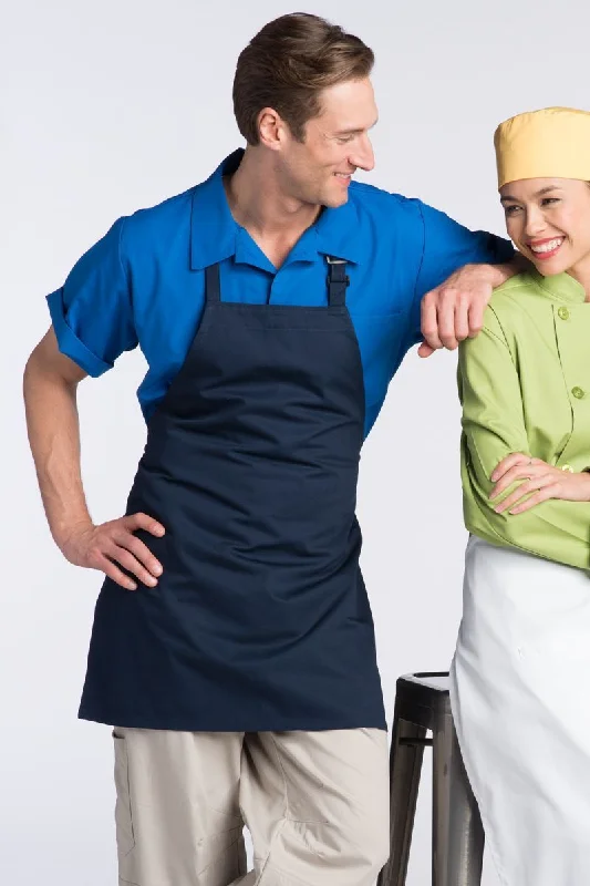 Navy Bib Adjustable Apron (No Pockets)