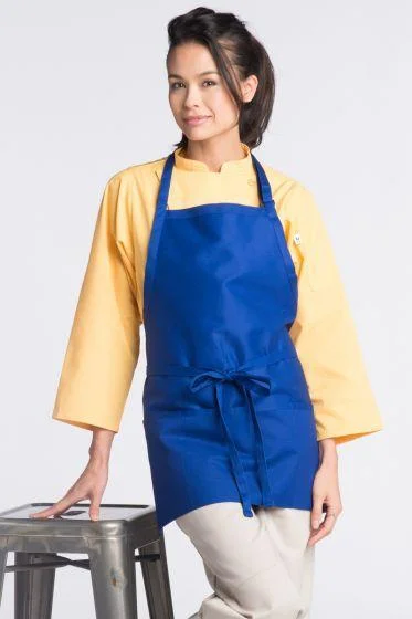 Royal Blue Bib Adjustable Apron (3 Pockets)