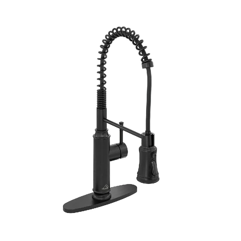 1.8GPM Matte Black Spring Pull Kitchen Faucet