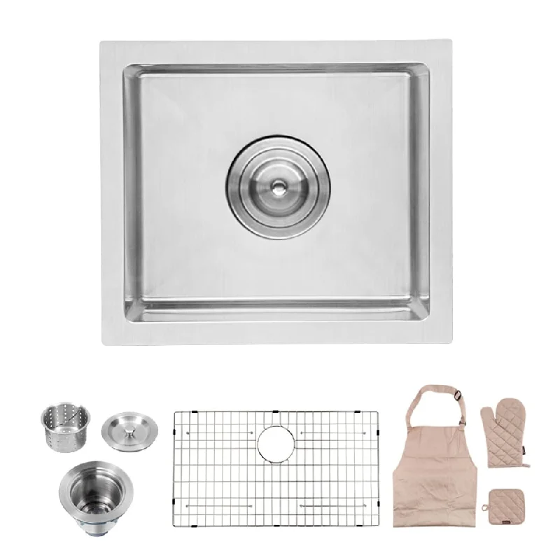 16-Gauge Stainless Steel Rectangle Undermount Single Bowl Kitchen Sink - 14 in. Width