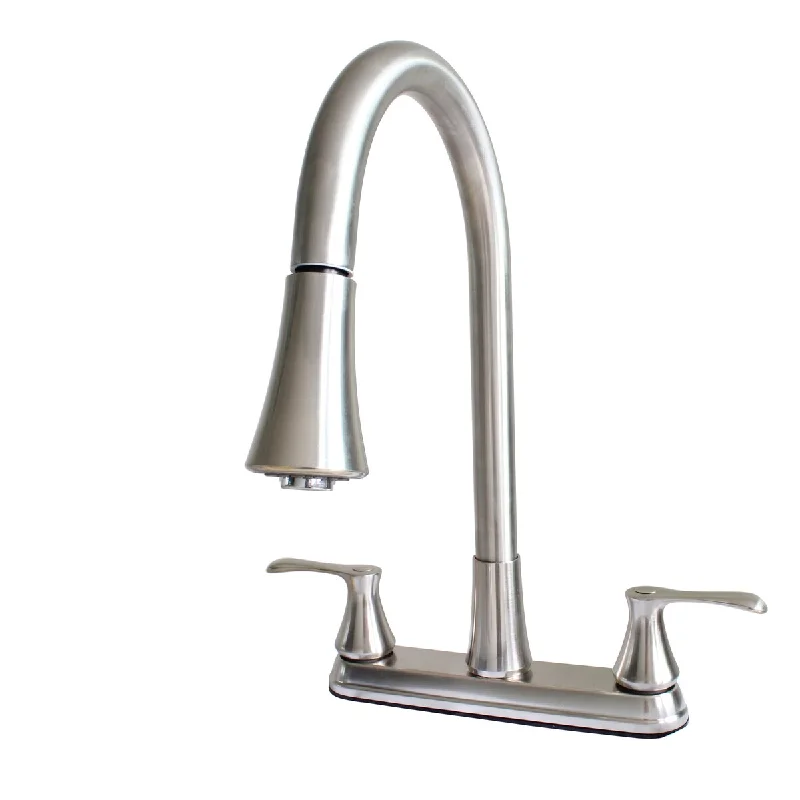 22167143 -Hybrid Metal Kitchen Sink Faucet with Pull down Spray Brushed Nickel