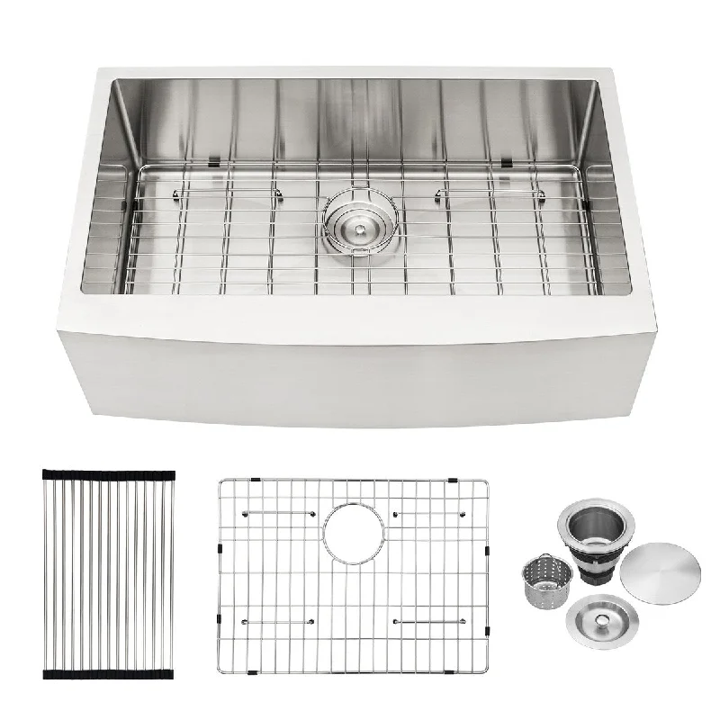 30"x21"x10" Farmhouse 16 Gauge Single Bowl Kitchen Sink - 30 x 21