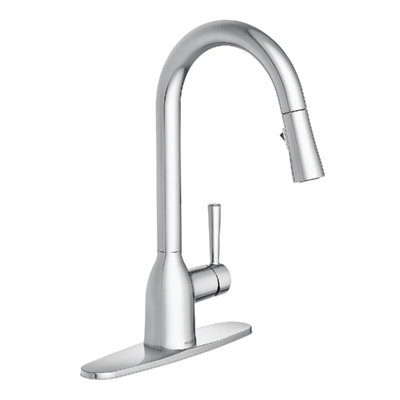 Adler Chrome One-Handle High Arc Kitchen Sink Faucet with Power Clean, Modern Kitchen Faucet with Pull Down Sprayer, 87233