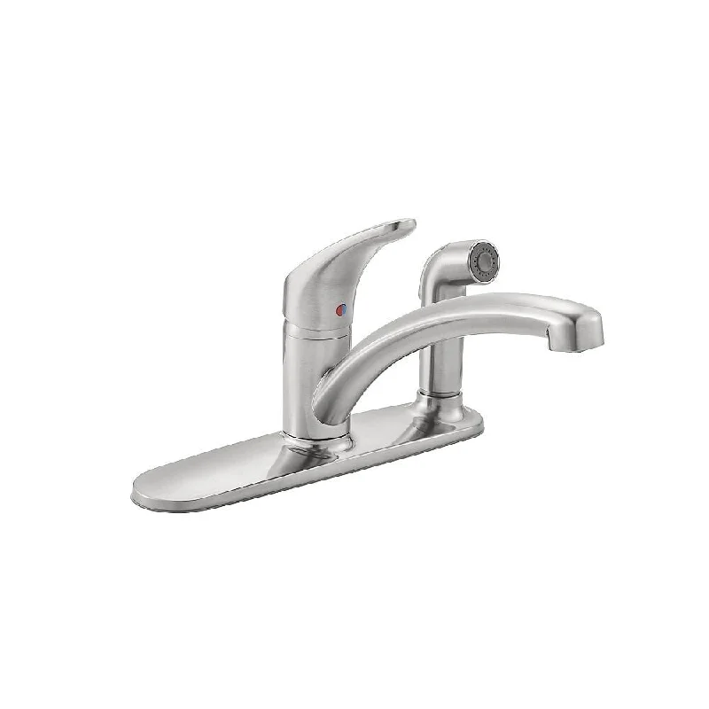 American Standard Colony Pro Single-Handle Kitchen Faucet With Integrated Side Sprayer And Escutcheon Plate