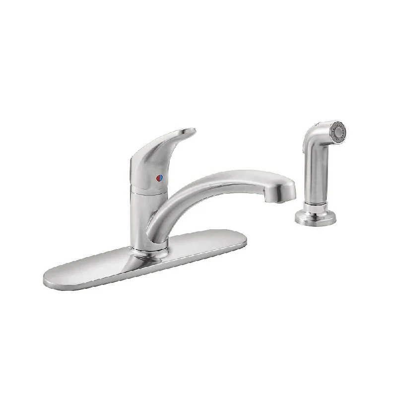 American Standard Colony Pro Single-Handle Kitchen Faucet With Integrated Side Sprayer And Escutcheon Plate