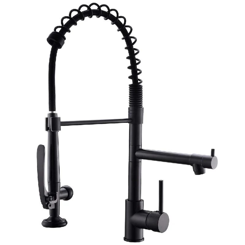 Black Kitchen Faucet,Commercial Pull Down Kitchen Sink Faucet with Sprayer