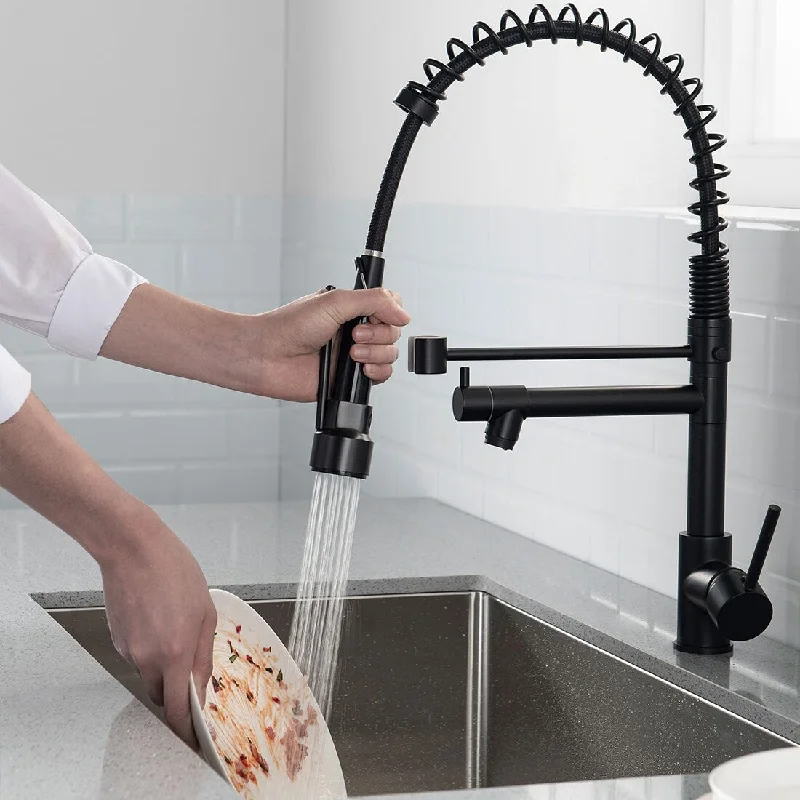 Black Kitchen Faucet Pull Down 2 Function Spray - 8.26*3.3*17.3