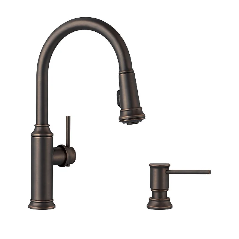 Blanco Empressa Pull-Down Kitchen Faucet with Soap Dispenser - 2" x 9" x 16.38" - 2" x 9" x 16.38"