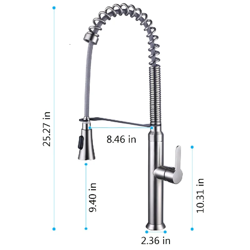 Commercial Single Handle Kitchen Faucet with Pull Down Sprayer